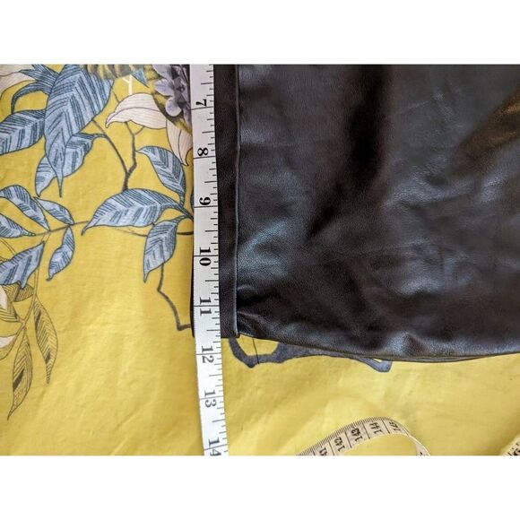 shinestar high waist black vegan leather shirts sz m euc - Picture 5 of 6